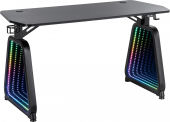 Стол игровой Cactus CS-GMD-BK-RGB с подсветкой столешница МДФ черный каркас черный 136x60x75см (CS-GMD-BK-RGB)