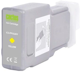 Картридж струйный Cactus CS-PFI320Y PFI-320Y желтый (300мл) для Canon imagePROGRAF TM-200/TM-200 MFP L24ei/TM-205/TM-300