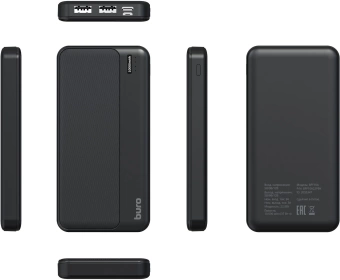 Мобильный аккумулятор Buro BPF10A 10000mAh QC3.0/PD3.0 22.5W 3A 2xUSB-A/USB-C черный (BPF10A22PBK)