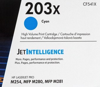 Картридж лазерный HP 203X CF541X голубой бар.в компл. (2500стр.) для HP M254/280/281