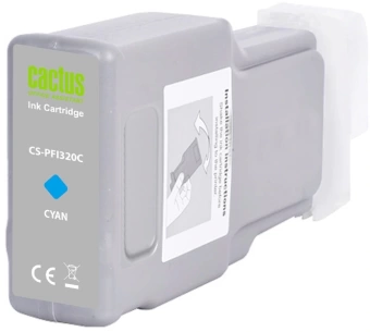 Картридж струйный Cactus CS-PFI320C PFI-320C голубой (300мл) для Canon imagePROGRAF TM-200/TM-200 MFP L24ei/TM-205/TM-300