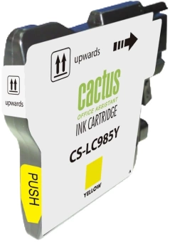 Картридж струйный Cactus CS-LC985Y желтый (15мл) для Brother DCPJ315W/DCPJ515W/MFCJ265W