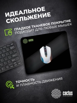Коврик для мыши Cactus Black черный 300x250x2мм (CS-MPC-P01M)