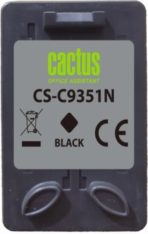 Картридж струйный Cactus CS-C9351CN черный (20мл) для HP D1468/D1520/D1420/D1560/D1530/D1341/D1320/D1312/D1455/D2330/D2430/D1430/D2460/D2445/D1360/D1460/D1415/D1568/D2345/D1445/D2320/D1330;OfficeJet J3635/J3625/J3608/ J3640/4315xi, FAX 1250, Deskjet F2210