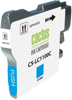 Картридж струйный Cactus CS-LC1100C голубой (16мл) для Brother DCP-385c/6690cw/MFC-990/5890/5895/6490