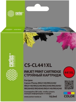 Картридж струйный Cactus CS-CL441XL CL-441XL многоцветный (18мл) для Canon Pixma GM2040/4040/GM2140/2240