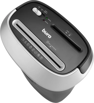 Шредер Buro Office BU-S1201 черный/серебристый с автоподачей (секр.P-4) фрагменты 12лист. 25лтр. скрепки скобы пл.карты CD