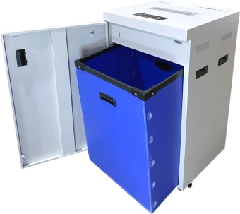 Шредер Office Kit S1650 3,9х35 белый (секр.P-4) фрагменты 35лист. 165лтр. скрепки скобы пл.карты CD