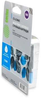 Картридж струйный Cactus CS-LC980C голубой (16мл) для Brother DCP-145C/165C/MFC-250C/290C