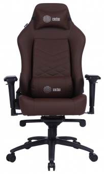 Кресло игровое Cactus CS-CHR-0112BR коричневый эко.кожа с подголов. крестов. сталь