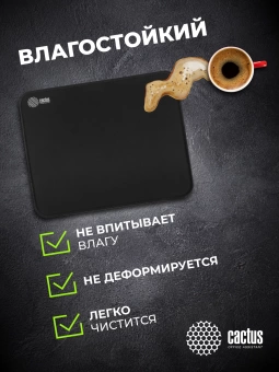 Коврик для мыши Cactus Black черный 300x250x3мм (CS-MPC-D01M)
