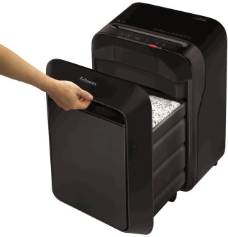 Шредер Fellowes PowerShred LX210 черный (секр.P-4) фрагменты 16лист. 23лтр. скрепки скобы пл.карты