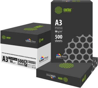 Бумага Cactus CS-LPA390500 A3/90г/м2/500л./белый для лазерной печати