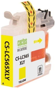 Картридж струйный Cactus CS-LC565XLY желтый (14.4мл) для Brother MFC-J2510