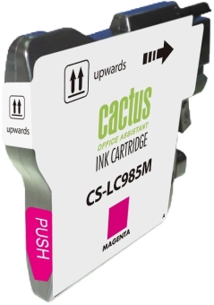Картридж струйный Cactus CS-LC985M пурпурный (15мл) для Brother DCPJ315W/DCPJ515W/MFCJ265W