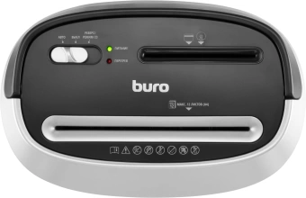 Шредер Buro Office BU-S1201 черный/серебристый с автоподачей (секр.P-4) фрагменты 12лист. 25лтр. скрепки скобы пл.карты CD