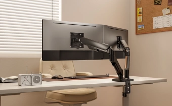 Кронштейн для мониторов Cactus CS-VM-MG-82-BK черный/белый 17"-32" макс.9кг настольный поворот и наклон