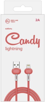 Кабель Redline Candy УТ000021989 USB (m)-Lightning (m) 1м красный