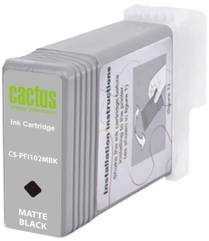 Картридж струйный Cactus CS-PFI102MBK PFI-102MBK черный матовый (130мл) для Canon iPF500/iPF600/iPF700/ MFP M40/iPF765/LP17/LP24