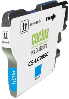 Картридж струйный Cactus CS-LC985C голубой (15мл) для Brother DCPJ315W/DCPJ515W/MFCJ265W