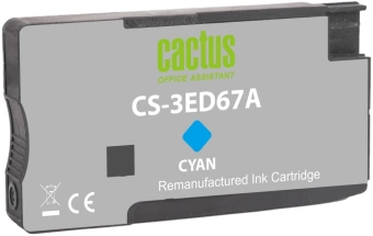 Картридж струйный Cactus CS-3ED67A 712 голубой (29мл) для HP DJ T230/630