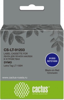 Картридж ленточный Cactus CS-LT-91203 91203 для Dymo Letra Tag LT-100H